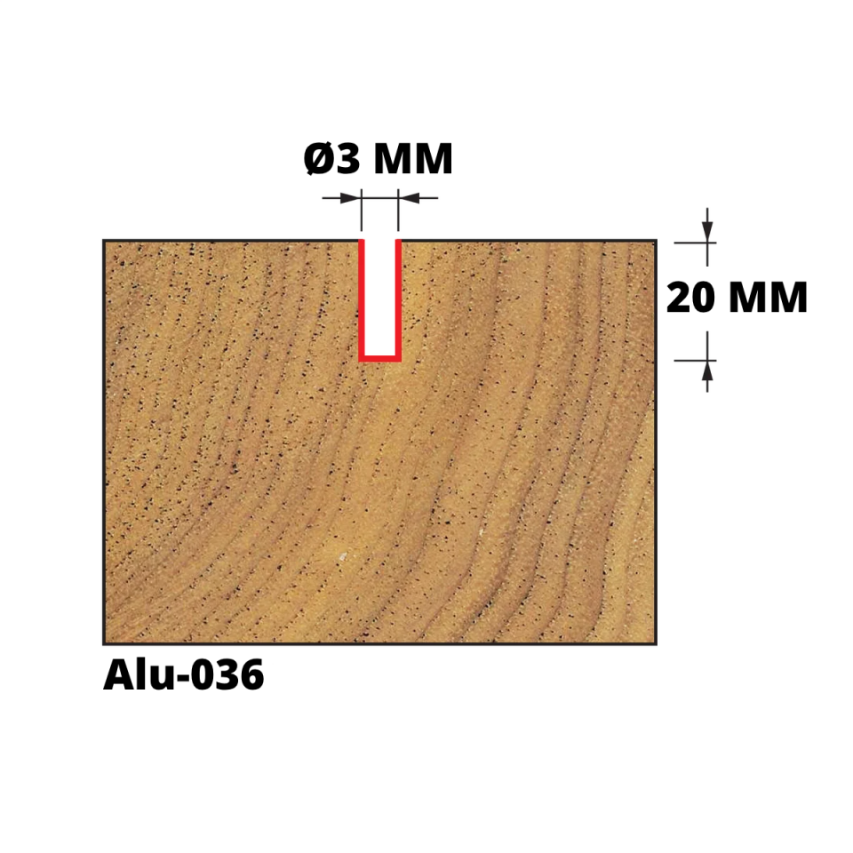 3 MM Z-1 NEGATİF ALU PVC Karbür Freze